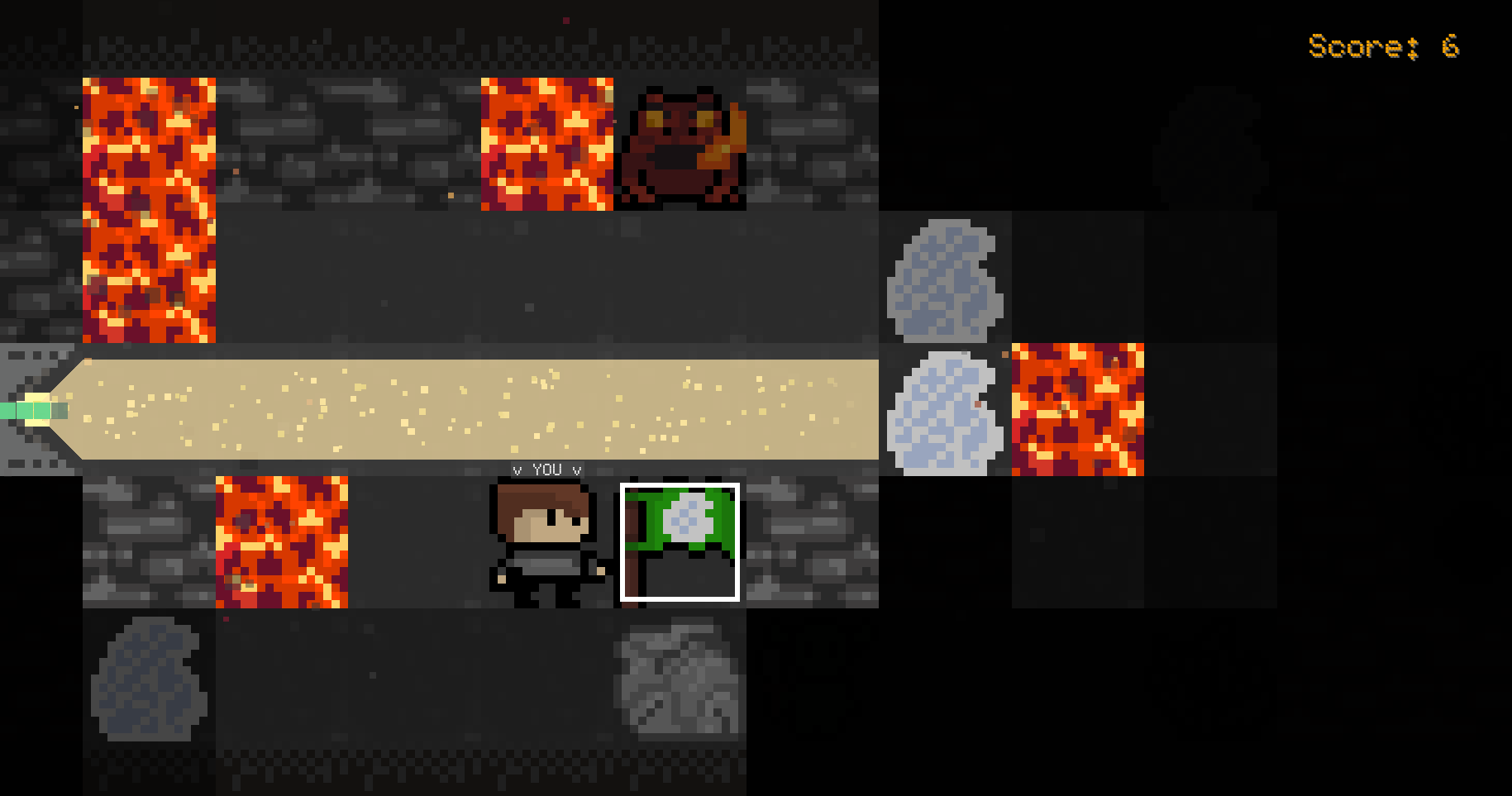 The player must move a flag to get a higher score.